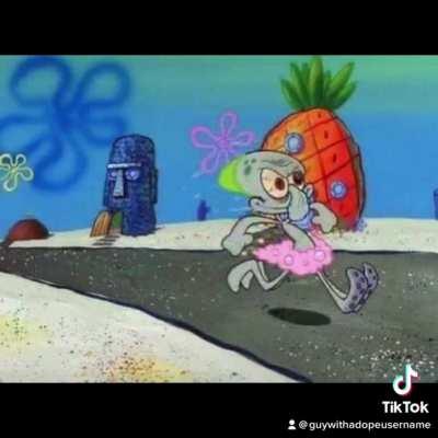 Squid gets mad at Sandy Cheeks