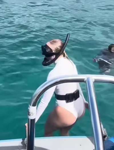 Jumping into the ocean