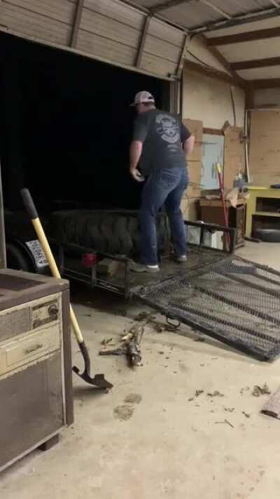 Trying to move a big son of a bitch.