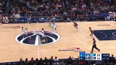 [Highlight] Bilal Coulibaly gets his hand in the passing lane and glides through the Sixers defense for another slam
