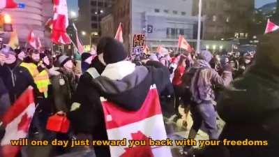 They make the Freedom Convoy out to be terrorists and violent thugs when they are actually just freedom loving workers and families, because they are scared of the power they hold, hold the line, stay peaceful, stay united, the world is watching.