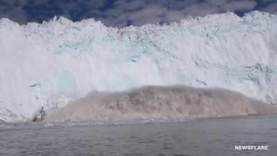 Way too close to a massive glacier calving event in Greenland