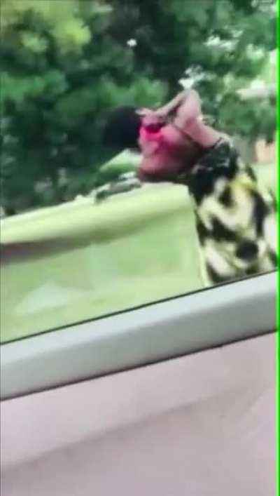 Woman high on drugs scratches and peels her skin off.