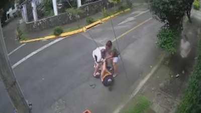 Man saves girl from pitbull attack using a chokehold.
