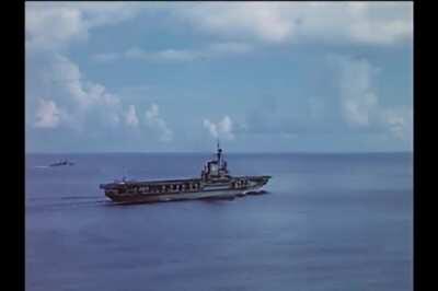 Captured V-2 Rocket launched from the deck of USS Midway during Operation Sandy on September 6th 1947