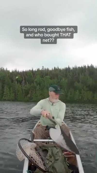 Man loses rod and fish. 