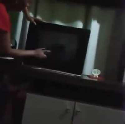 There boss, I fixed the TV