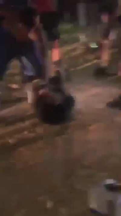 Filmed this at my party, dude got slammed