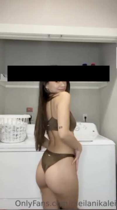 Stripping down to her bottoms, no frontal unfortunately. Sorry for the black line...