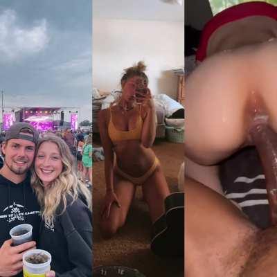 Blonde country slut cheats on her boyfriend with black cock