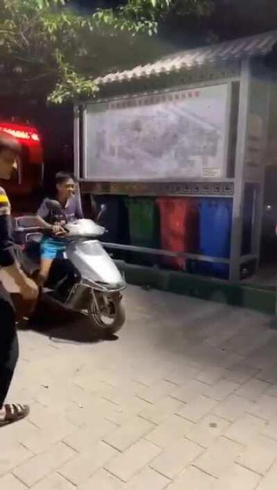You try to drive up a ramp with a scooter, WCGW?