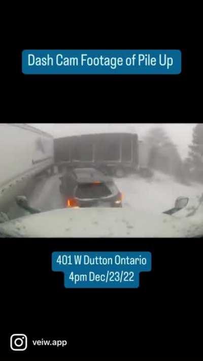 Multiple Car Pile Up in Dutton Ontario HWY 401