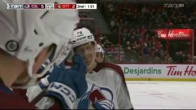 Icing waived off, whistle not blown when the puck is covered. Sogaard lets up and Ellers pops it in.