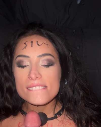 cum all over my slut labeled face