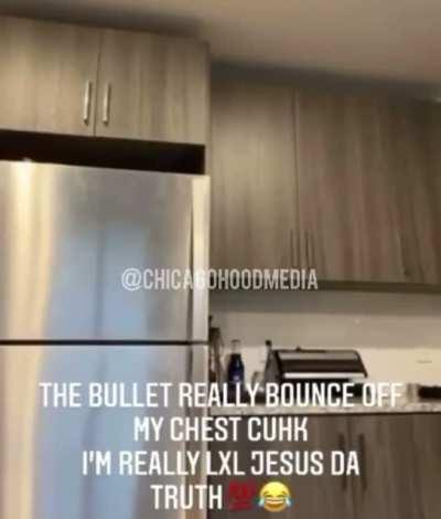 Guy hits himself in chest playing with gun