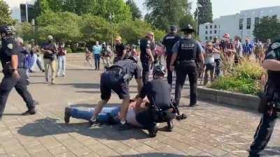 Proud Boys Armed With Baseball Bats And Paintball Guns Attack A BLM Protester