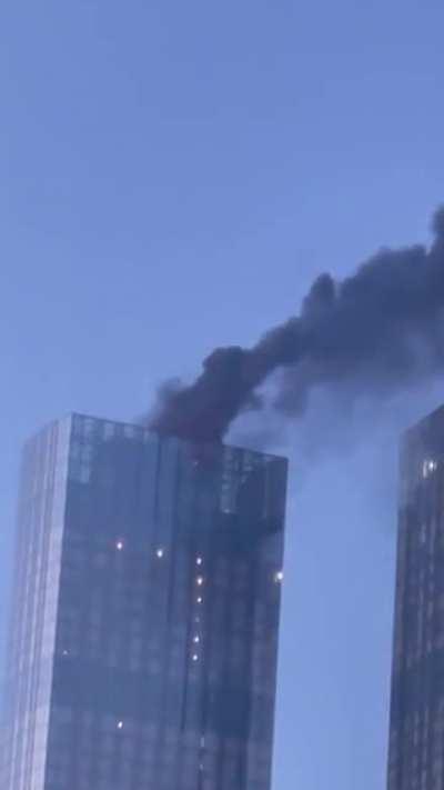 High rise in Moscow is on fire