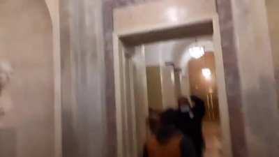 Footage of the first breach of the Capitol has emerged