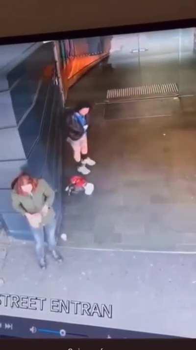 On the exit door of Walmart