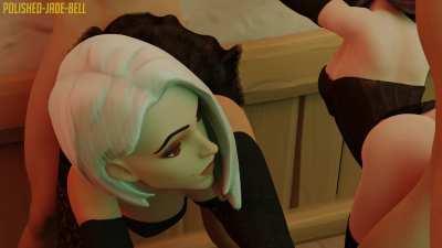 Dva and Ashe Costumed Up And Doggystyled