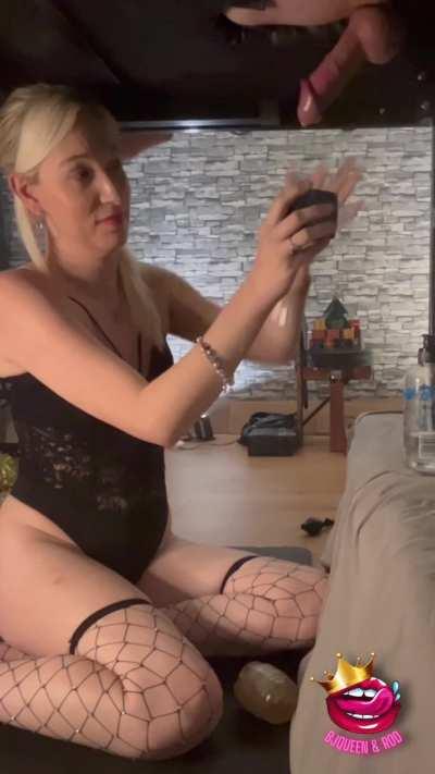 Milked & ruined into a cup on the milking table