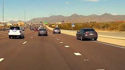 Genesis SUV nearly runs Camry into a wall