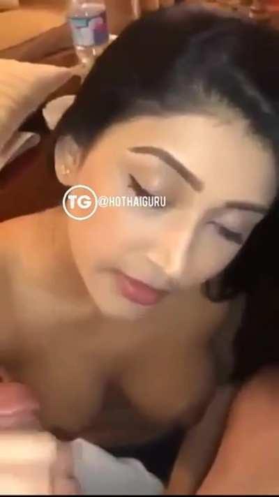 Extremely Hot Desi Girl Giving Blowjob Taking Cum in Mouth