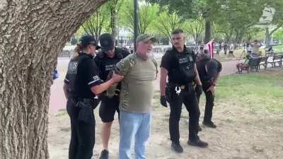 Detained for burning the american flag