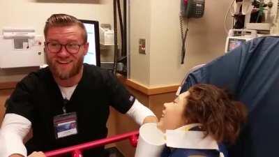 Girl on anesthesia proposes nurse. Comedy ensues.