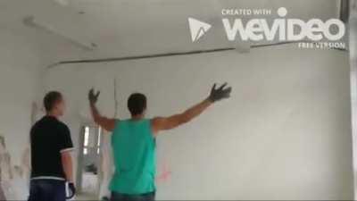 Polish man intimidates wall into falling down