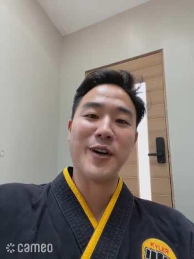 1st look of Kyler wearing the Cobra Kai gi!