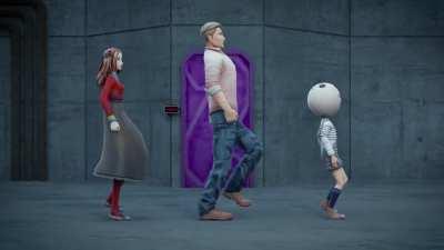 The Zero Time Dilemma team leaders on their way to solve some puzzles (OC)