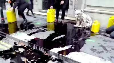 Extinction Rebellion protesters have a strange way of getting their point across. Happened in London.