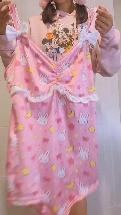 Trying on my new onesie!