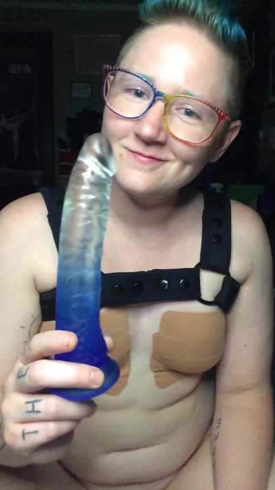 Amateur Cute Dildo NSFW Solo Tease Thick Trans Porn GIF by badwolfbadass