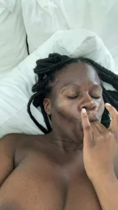 Gagging myself for daddy