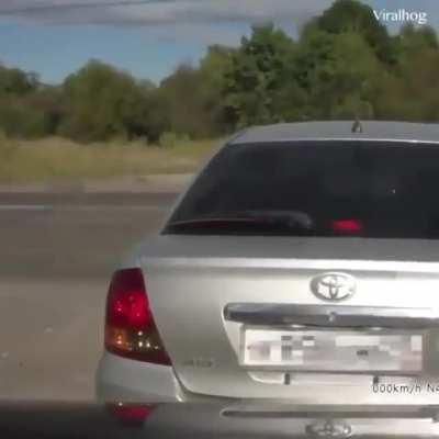 Did brakes fail? Or is he really that stupid