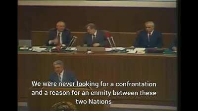 Azerbaijani National Deputy condemns Sumgayit pogroms, blames an Armenian National Deputy in one-sided approach, for what he gets applause from Deputy Assembly of USSR. Kremlin, Moscow, 1989. Unlike Armenians, Azerbaijanis always openly discuss the crimes