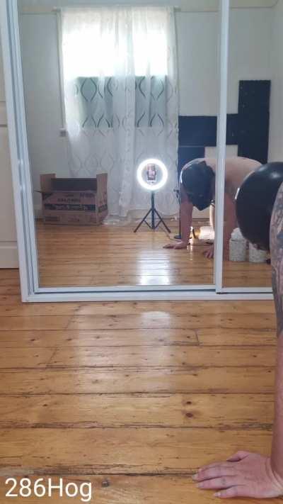 Crawling around my new playroom