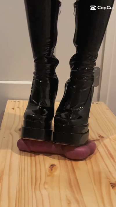Extreme ball trampling for my slave 😈 he needs to increase his pain tolerance even more