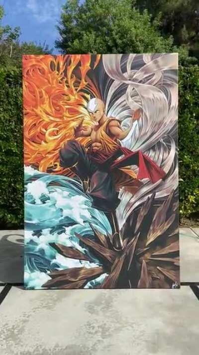 [Wizyakuza] Aang in Avatar State (5 ft Canvas Painting)