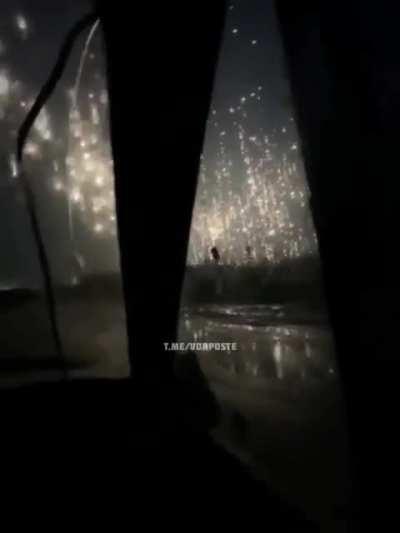 Thermite from Russian fired GRAD munitions falls over Bakhmut