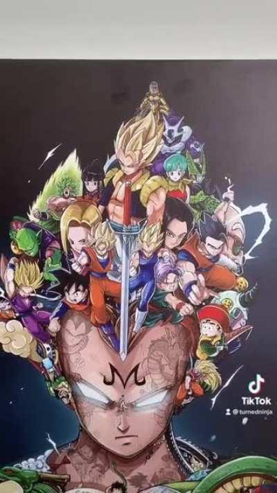 [Fanart][OC] Yay! I finished the color version of the Majin Vegeta. Have a look bros!