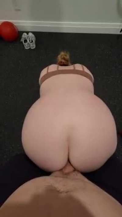 He found me in downward dog..