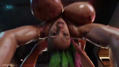 Futa V making Judy squirt with butt sex (Succubus3D) [Cyberpunk2077]