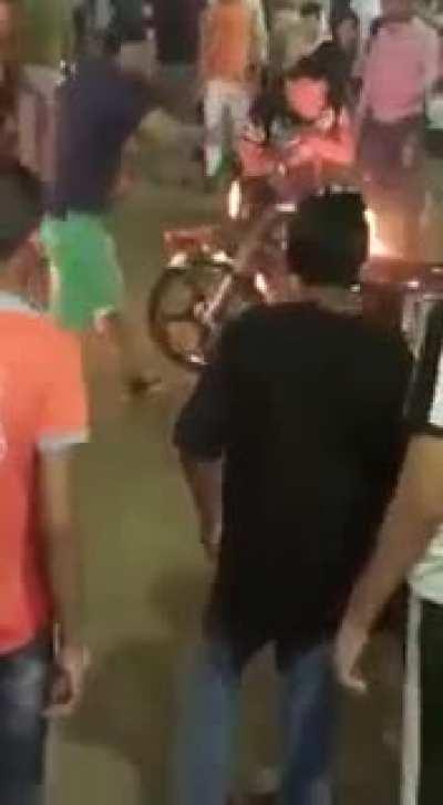 Someone thought lighting up the fuel tank is a good idea