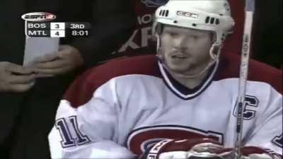 Saku Koivu scores game winning goal vs Boston, weeks after beating cancer