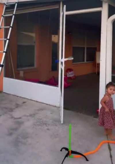 Toddler catches a rocket