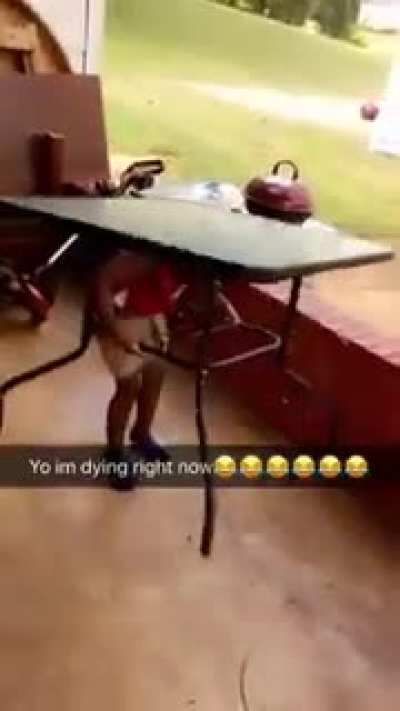 Don't help the kid lift the table