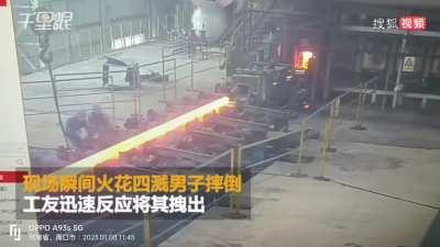 Molten metal accident at steel plant